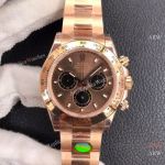 Super Clone Rolex Chocolate Daytona Rose Gold Watch Noob Factory 4130 Movement